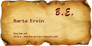 Barta Ervin névjegykártya